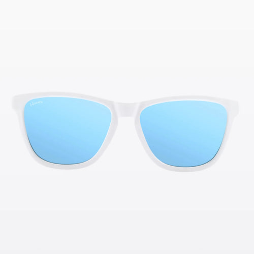 Havaners Alpine white Wayfarer-style frames with blue lenses, product view 2