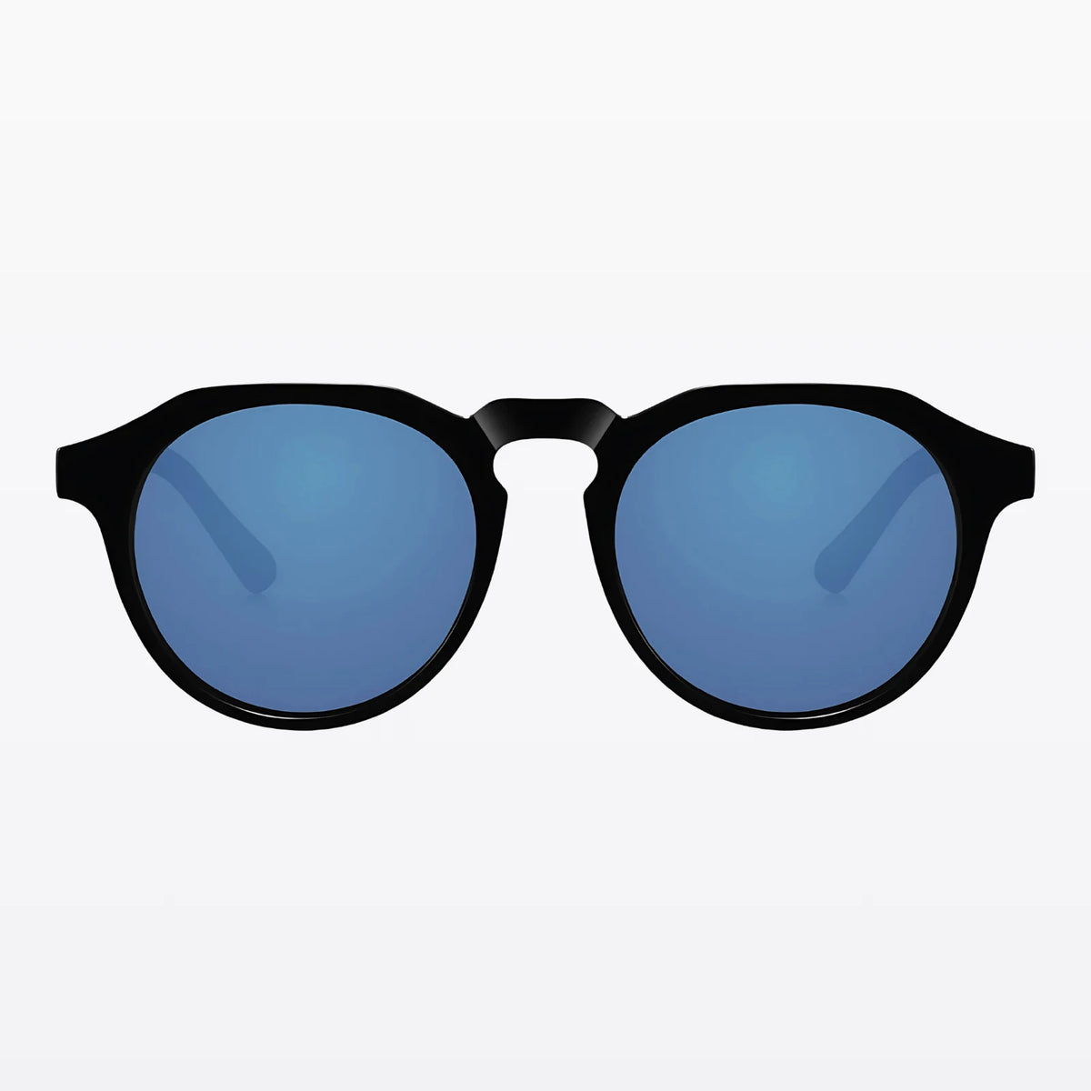 Havaners Oceano black round frames with bold blue lenses, product view 2
