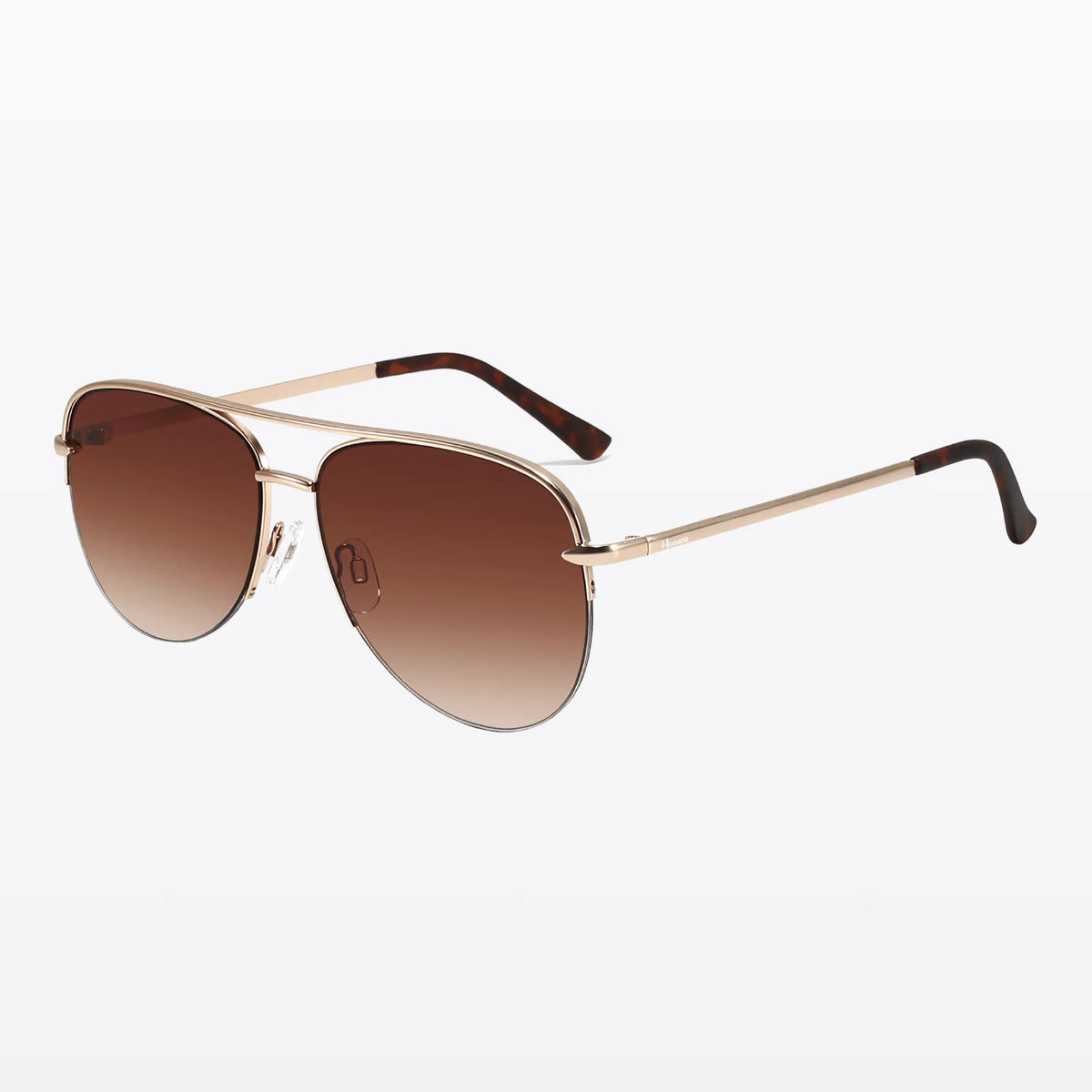 Havaners Malibu gold aviator frames with brown gradient lenses