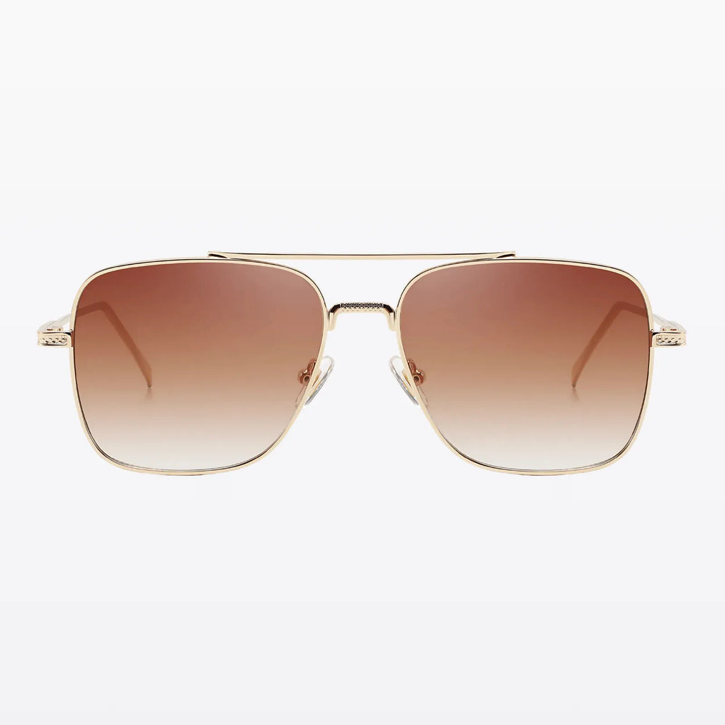 Havaners Miami classic gold aviator frames with brown gradient lenses, product view 3