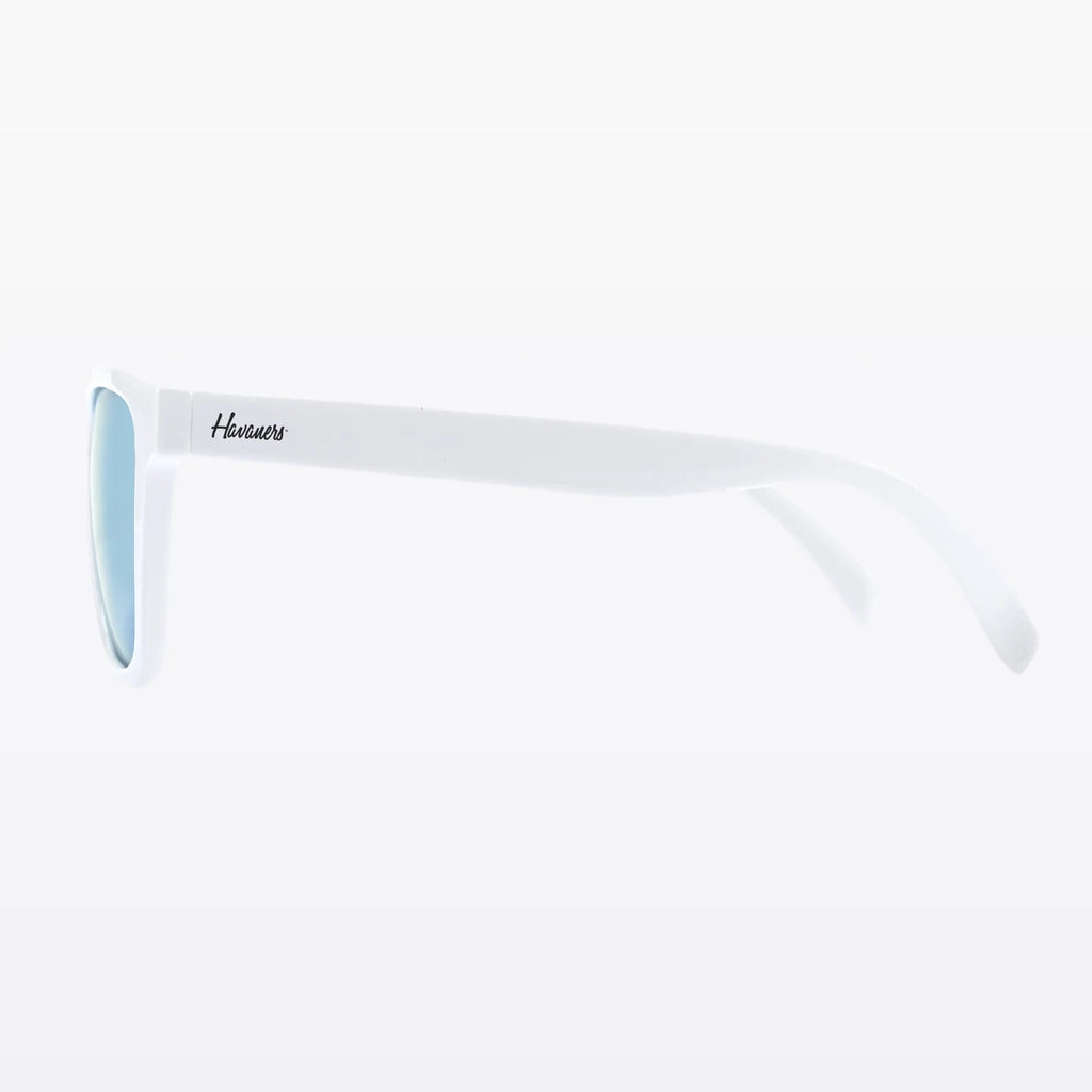 Havaners Alpine white Wayfarer-style frames with blue lenses, product view 4