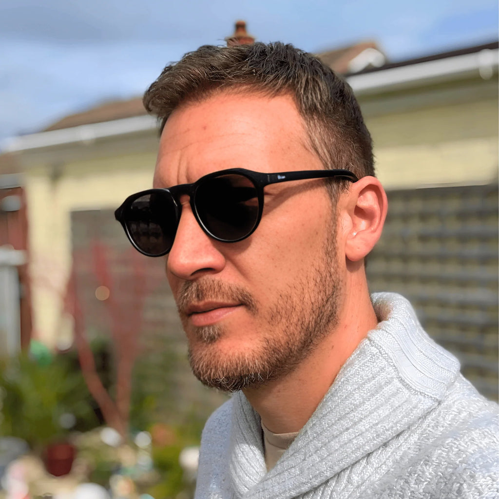 Havaners Equinox matte black round frames with black lenses, product view 5
