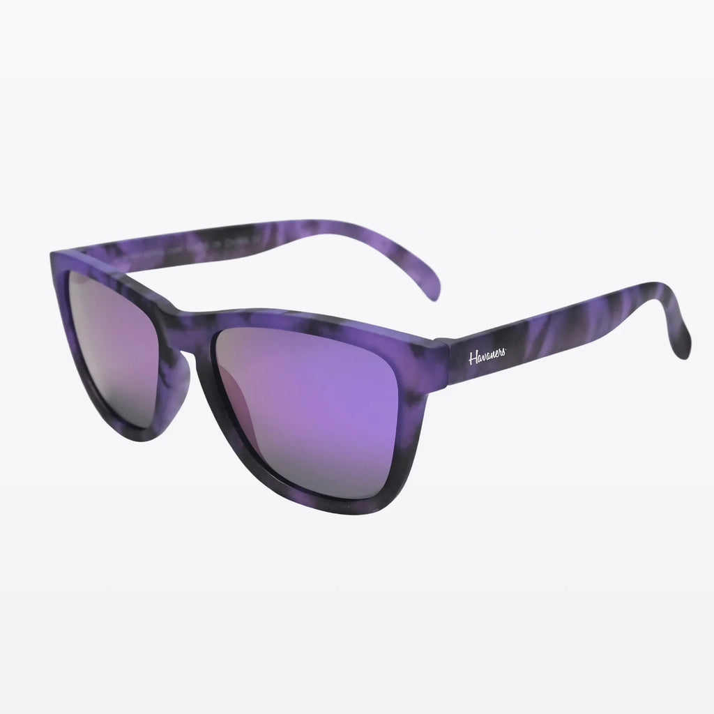 Havaners Nebula purple marbled frames with mirrored purple lenses